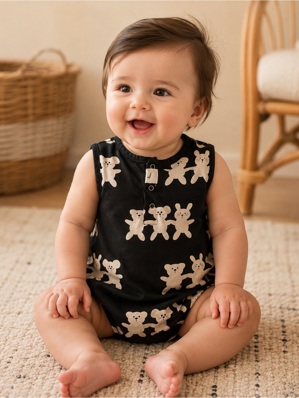 Turtledove London Bear Bunny Mouse Bubble Romper 3-6M